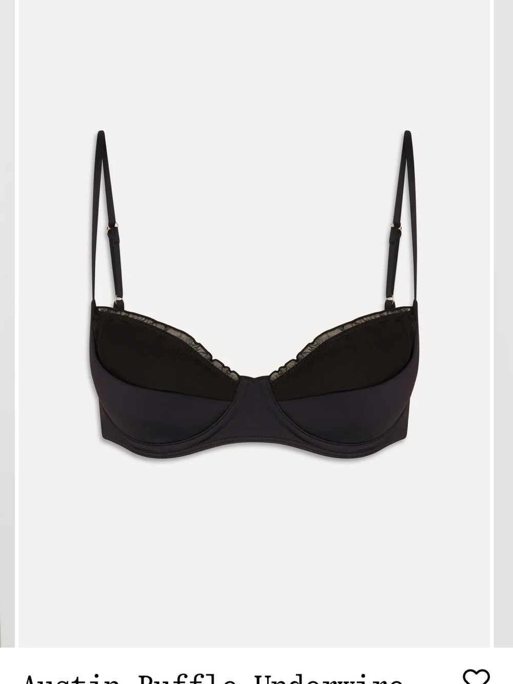Frankie's Bikinis Black Ruffle Underwire Bra